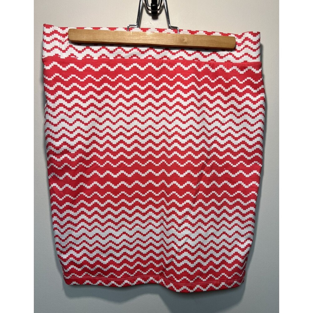 XXI Women Pink coral Casual Skirt Size L Chevron Ombré Y2K